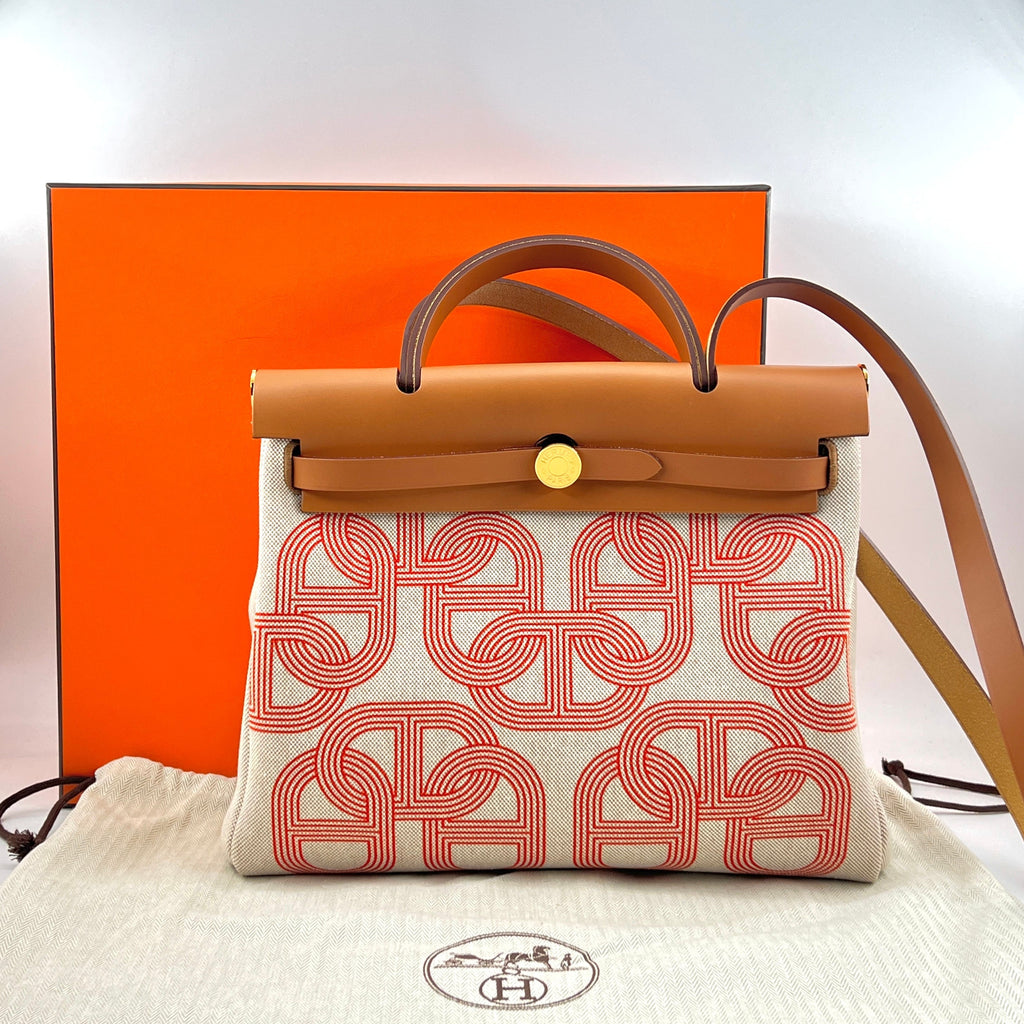 Hermes Ebene Vache Hunter Chaine D'Ancre Herbag 31PM Bag