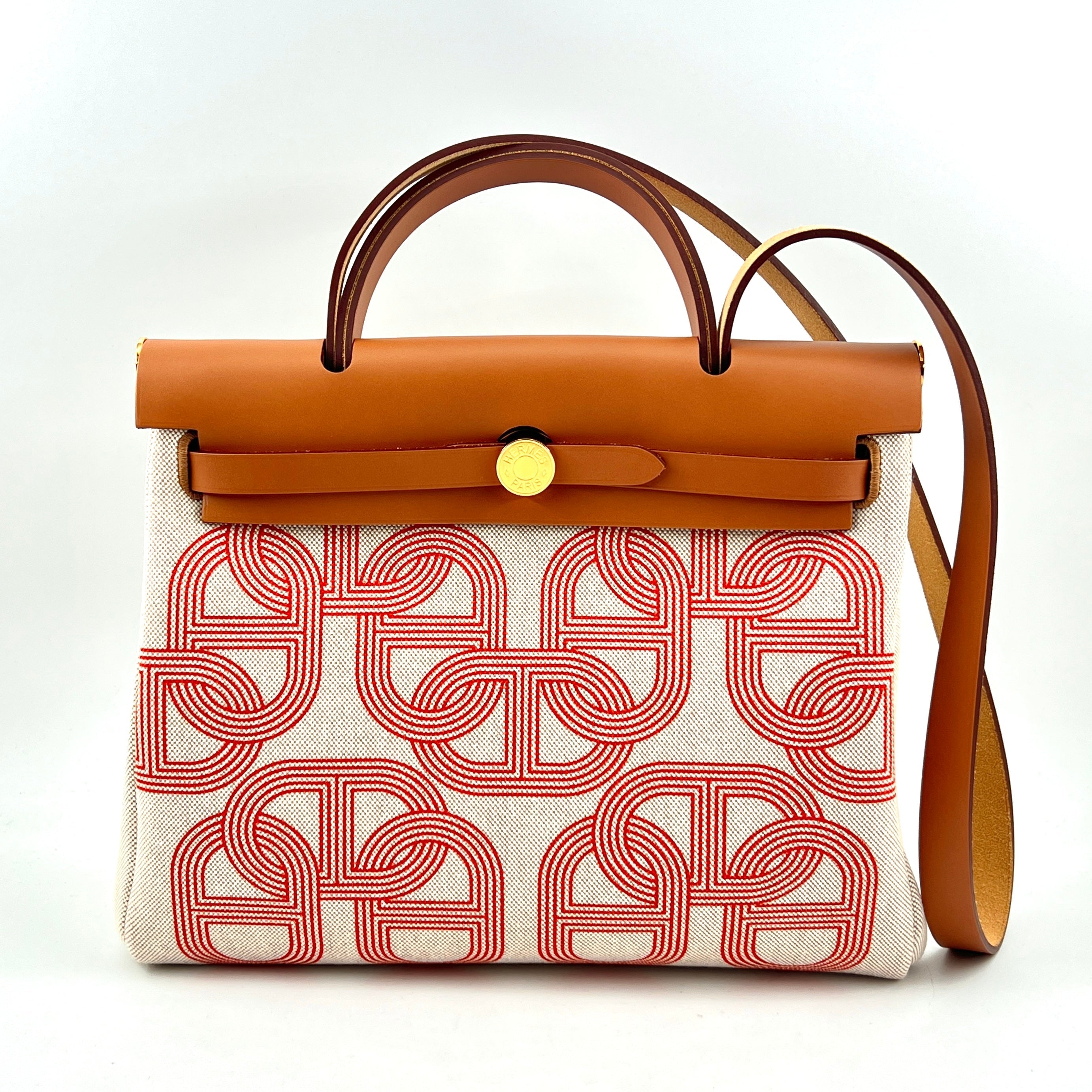 Hermes Ebene Vache Hunter Chaine D'Ancre Herbag 31PM Bag