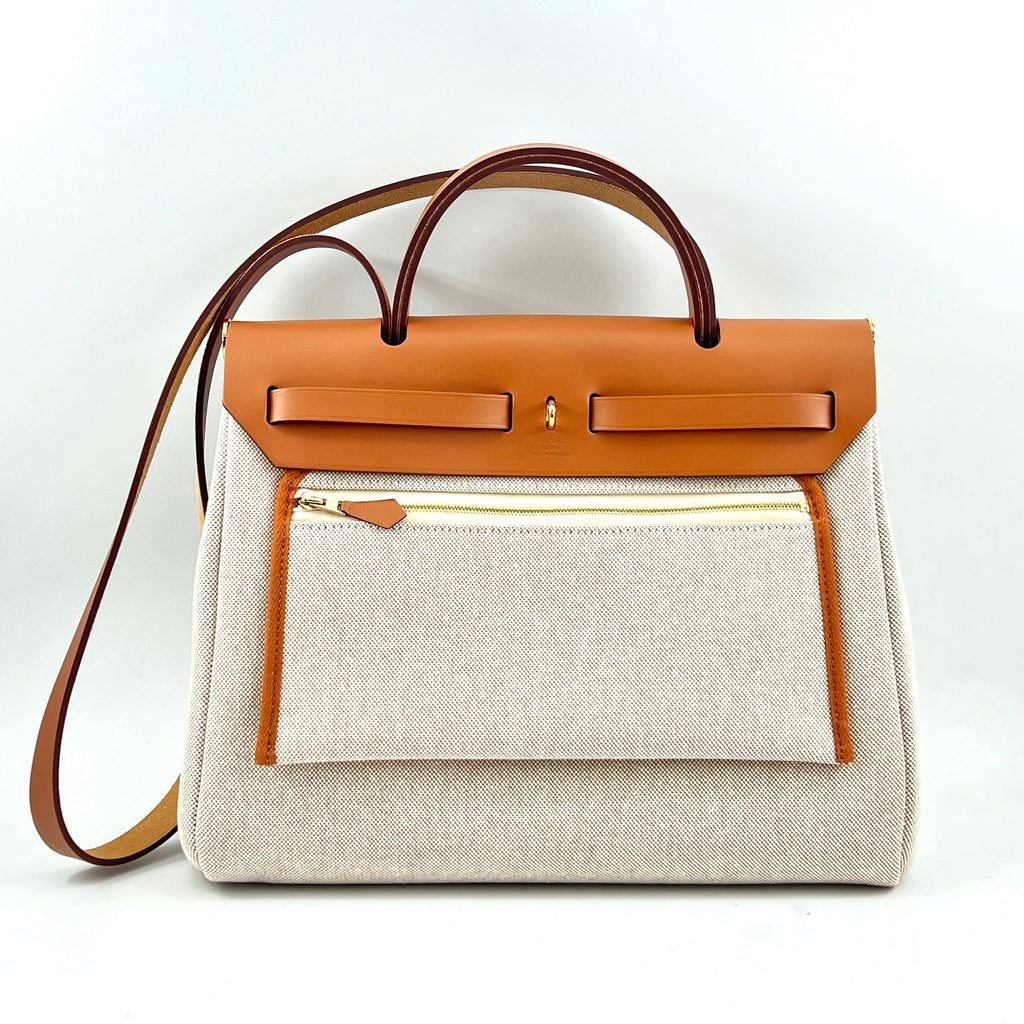 Hermes Ebene Vache Hunter Chaine D'Ancre Herbag 31PM Bag