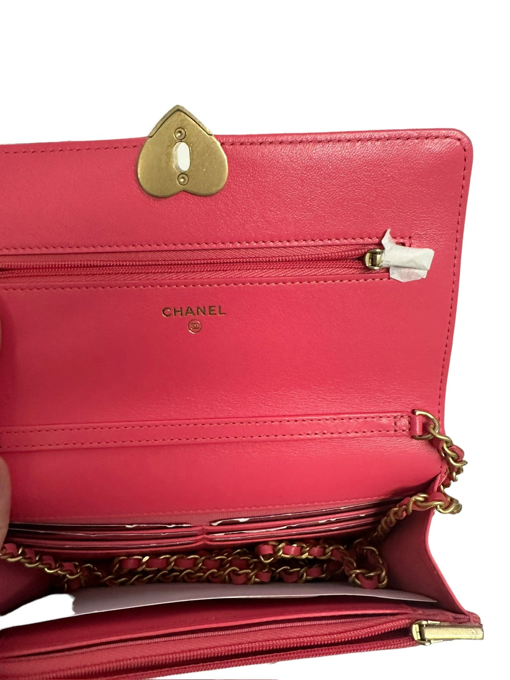 CHANEL - Pink Heart Wallet on a Chain