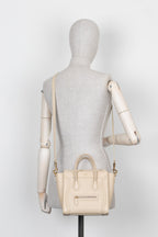 CELINE Nano Luggage Crossbody Bag Ivory