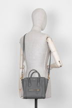 CELINE Nano Luggage Crossbody Bag Grey