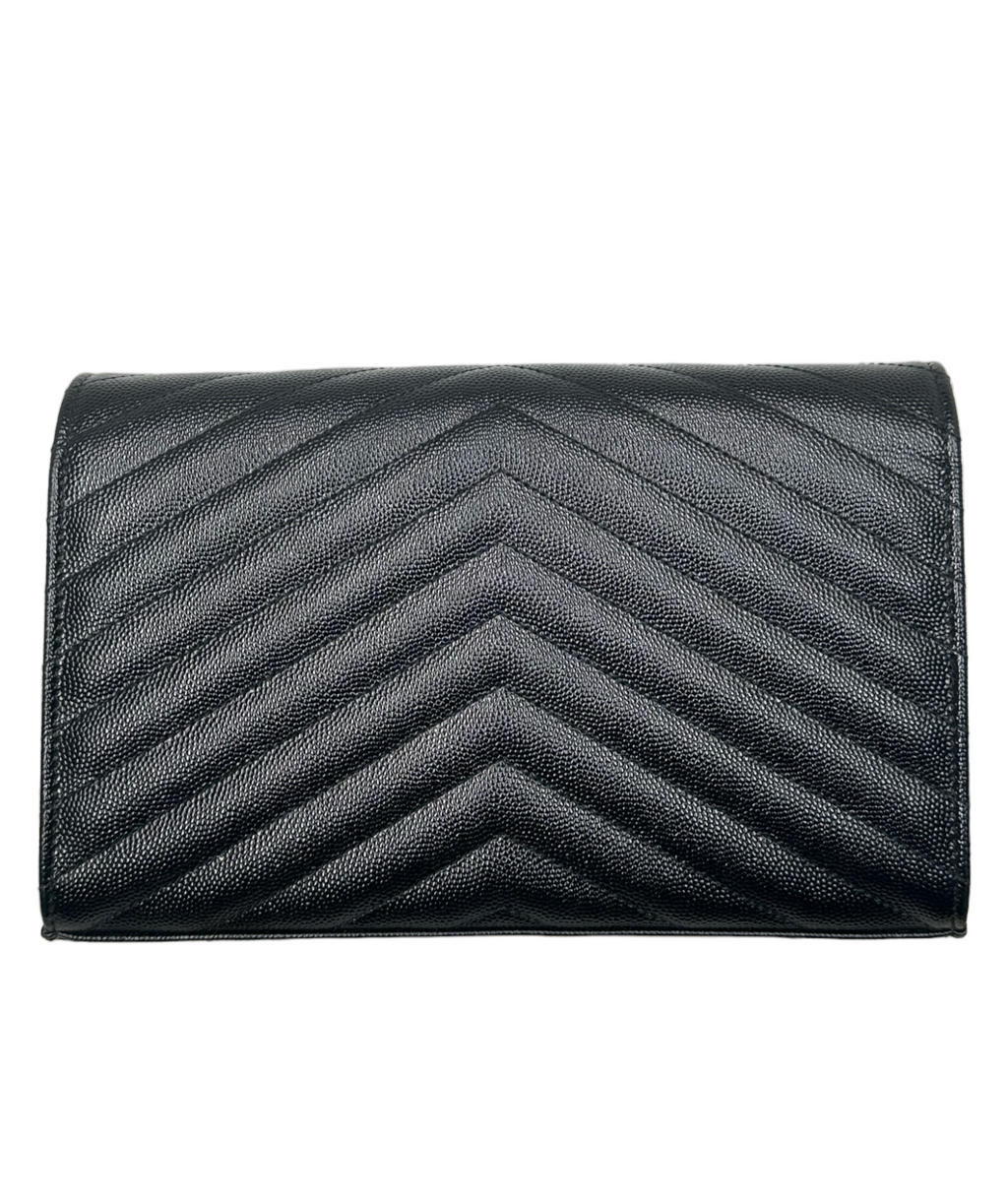 SAINT LAURENT - Black Wallet on Chain
