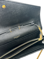 SAINT LAURENT - Black Wallet on Chain