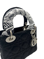 DIOR - Black Satin Lady Dior Mini Bag