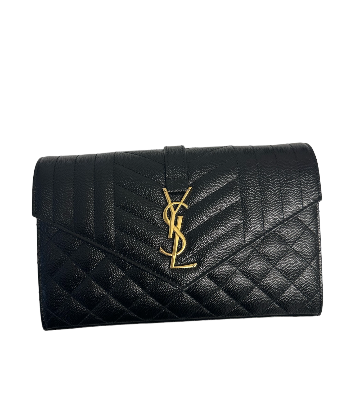 SAINT LAURENT - Poudre Mix Matelassé Envelope Chain Wallet