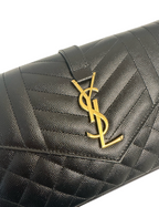 SAINT LAURENT - Poudre Mix Matelassé Envelope Chain Wallet
