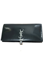 SAINT LAURENT - Black Brushed Kate Tassel Clutch