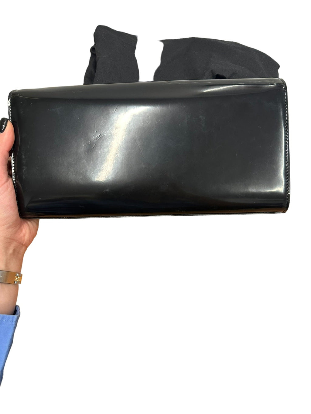 SAINT LAURENT - Black Brushed Kate Tassel Clutch