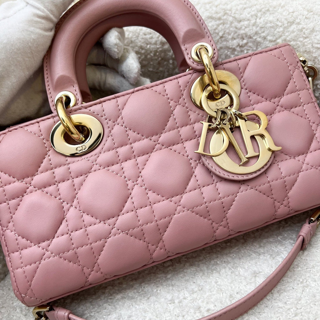 Dior Small Lady D-Joy Bag in Rose Des Vents Cannage Lambskin and LGHW
