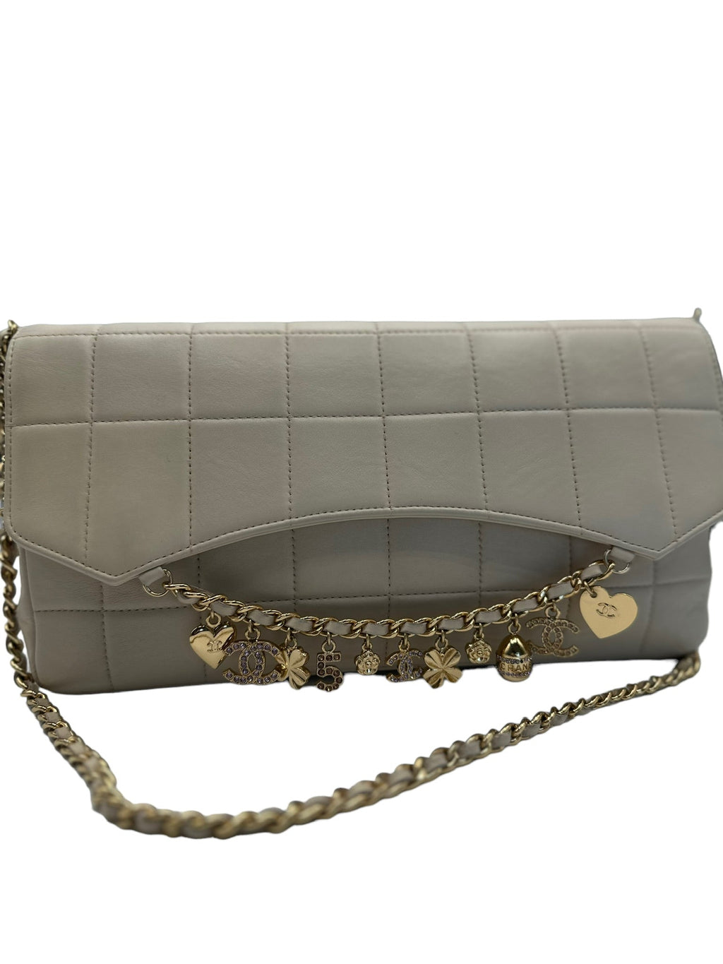 CHANEL - Charms Beige Chocolate Bar Shoulder Bag