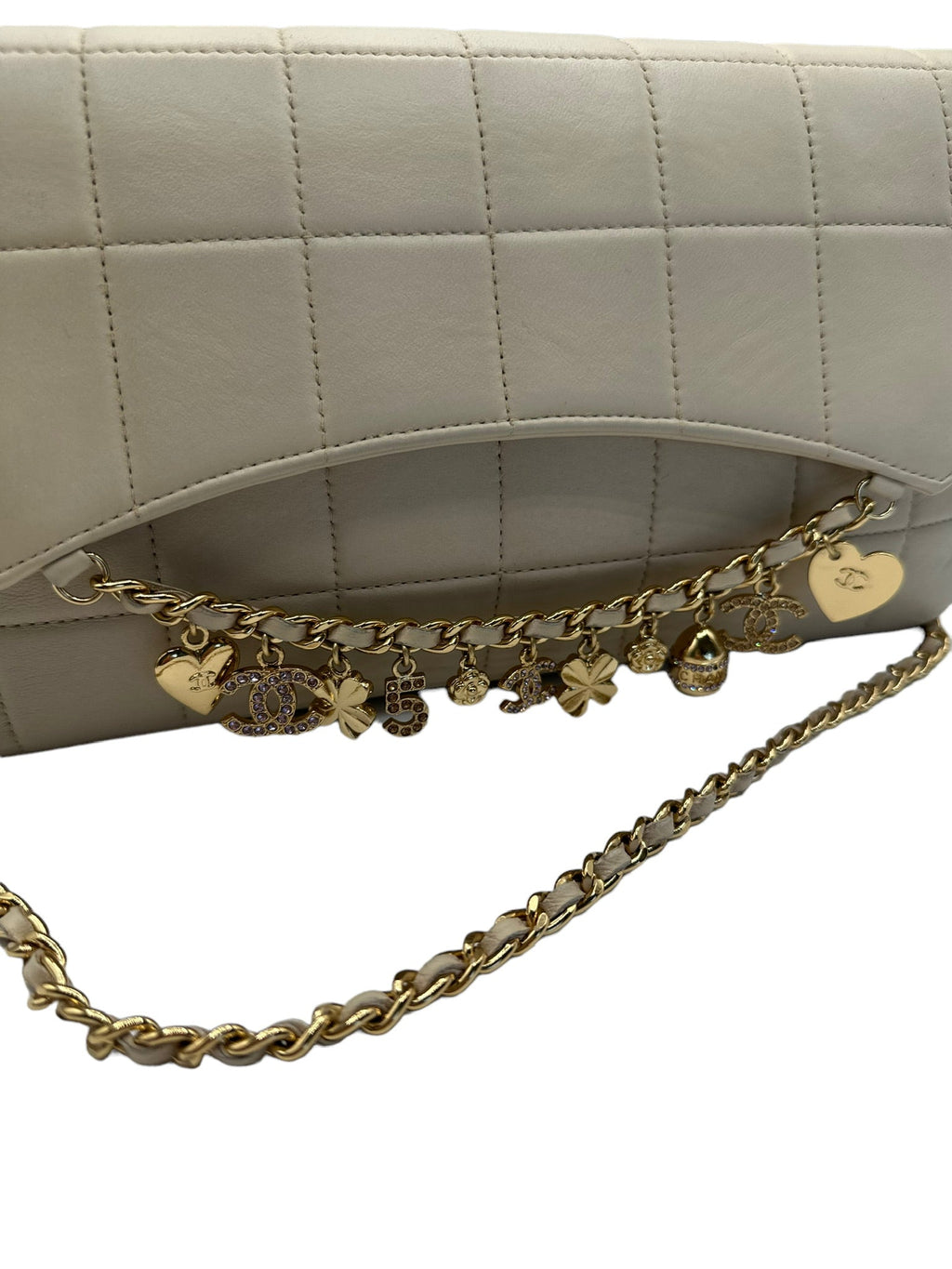 CHANEL - Charms Beige Chocolate Bar Shoulder Bag
