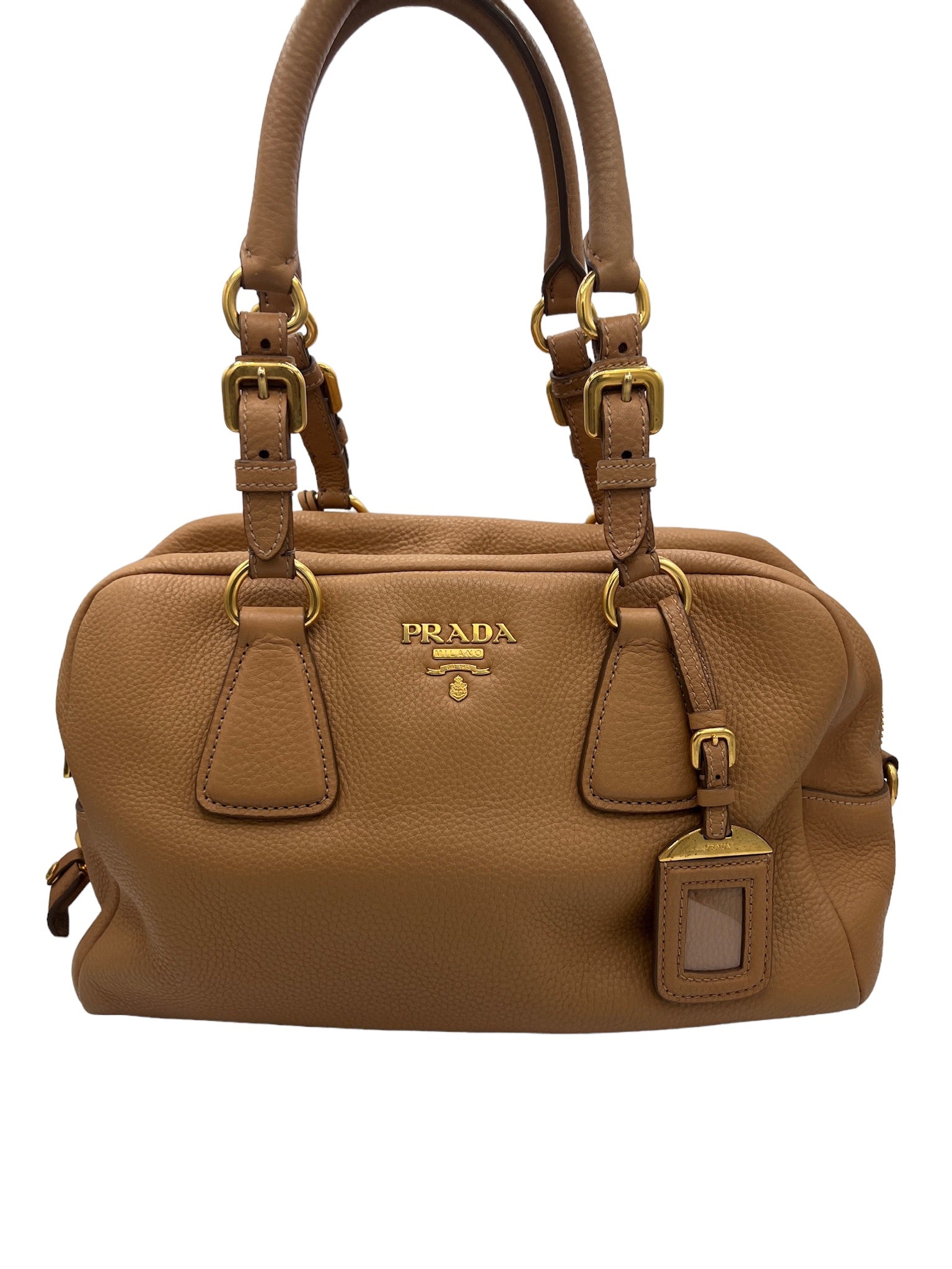 PRADA - Beige Leather Shoulder Bag