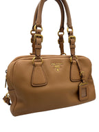 PRADA - Beige Leather Shoulder Bag