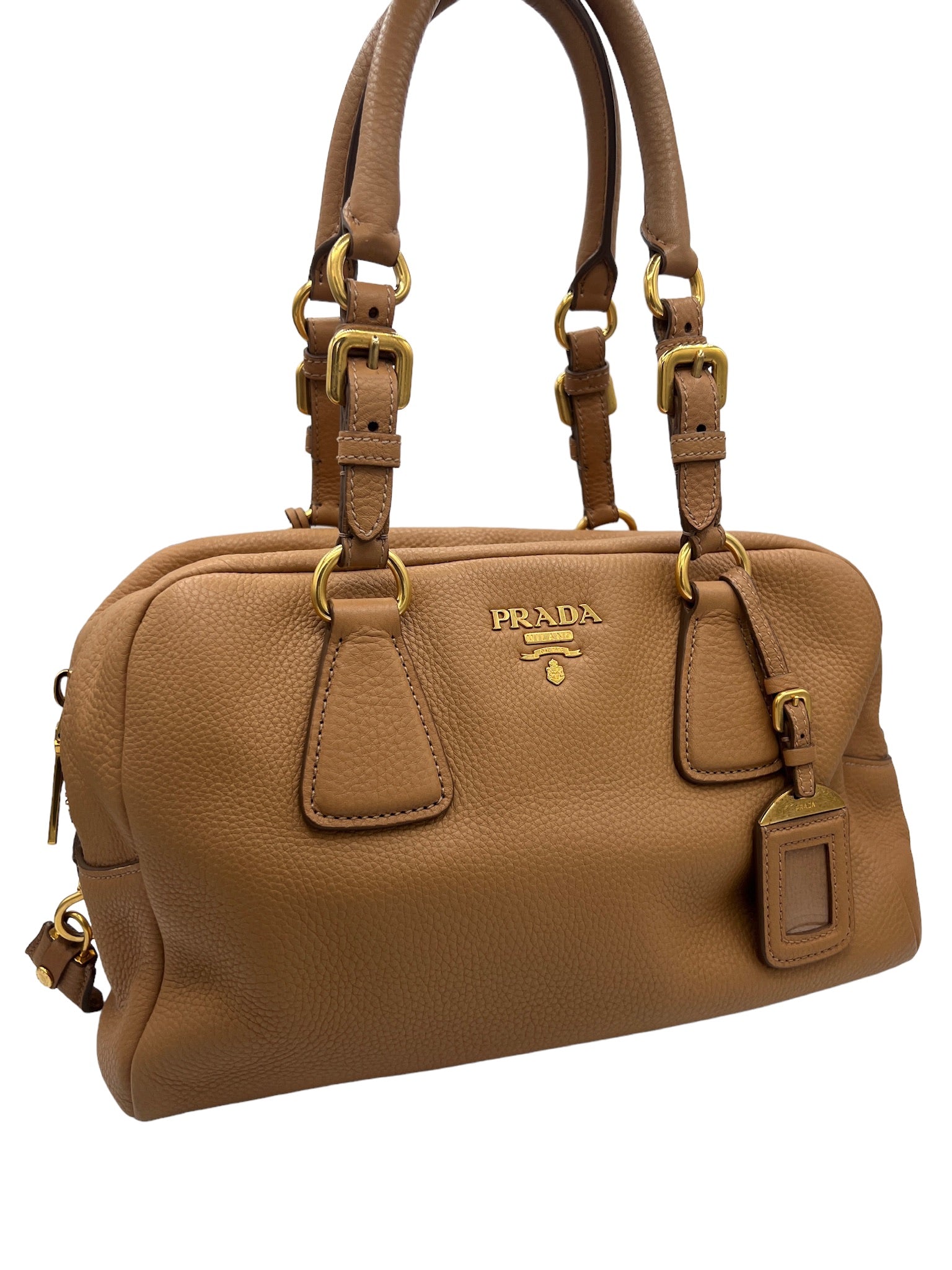 PRADA - Beige Leather Shoulder Bag