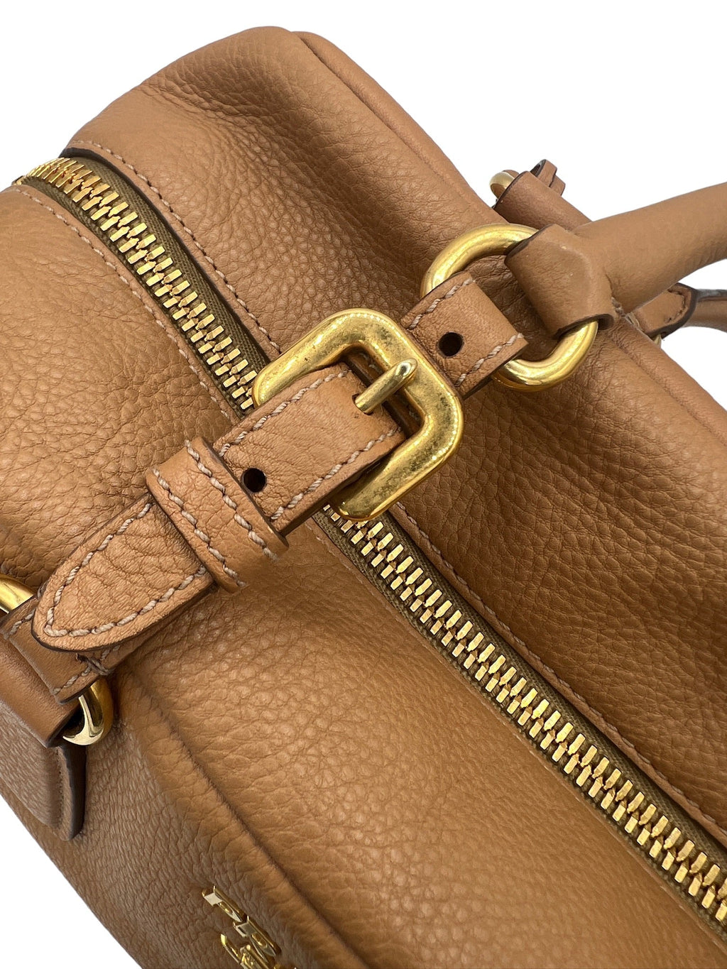 PRADA - Beige Leather Shoulder Bag
