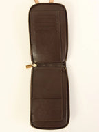 CELINE Macadam Pattern Shoulder Wallet Brown