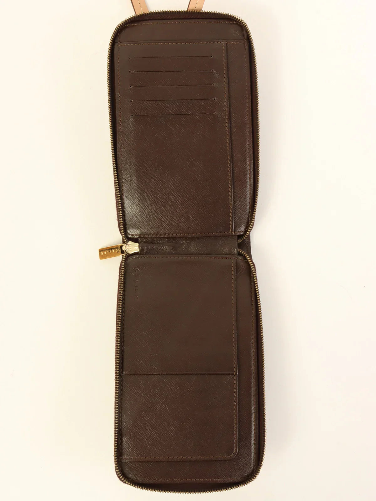 CELINE Macadam Pattern Shoulder Wallet Brown