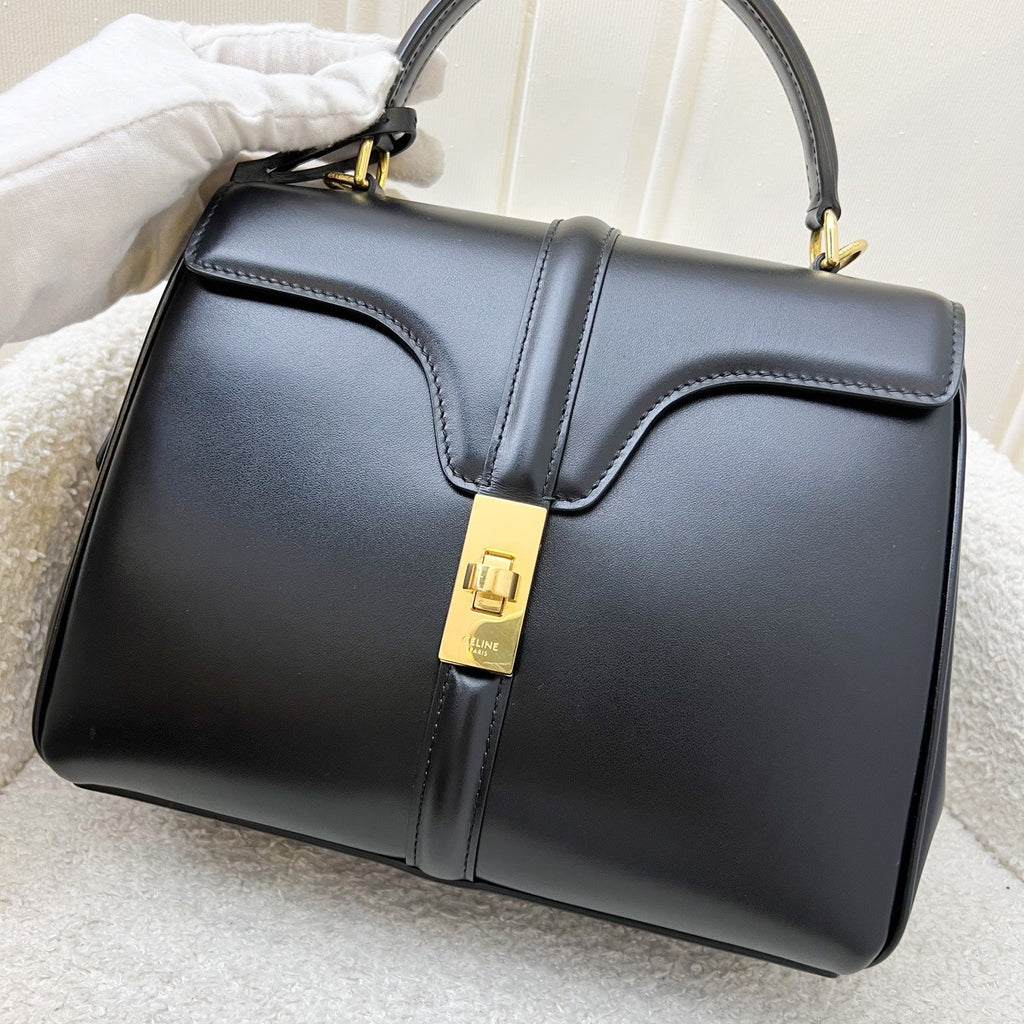 Celine Small 16 bag in Black Satinated Calfskin with GHW