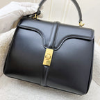Celine Small 16 bag in Black Satinated Calfskin with GHW