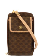 CELINE Macadam Pattern Shoulder Wallet Brown