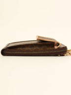 CELINE Macadam Pattern Shoulder Wallet Brown