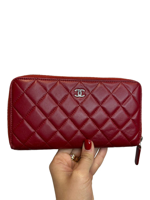 CHANEL - Caviar Quilted Large Zip Around Organizer Wallet