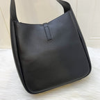 Saint Laurent YSL Small Le 5 À 7 Supple Hobo Bag in Black Grained Leather and GHW