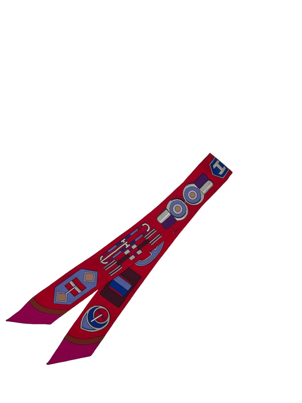 HERMES - Red Purple Multi Twilly Scarf
