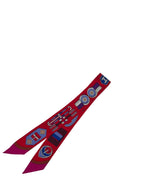 HERMES - Red Purple Multi Twilly Scarf