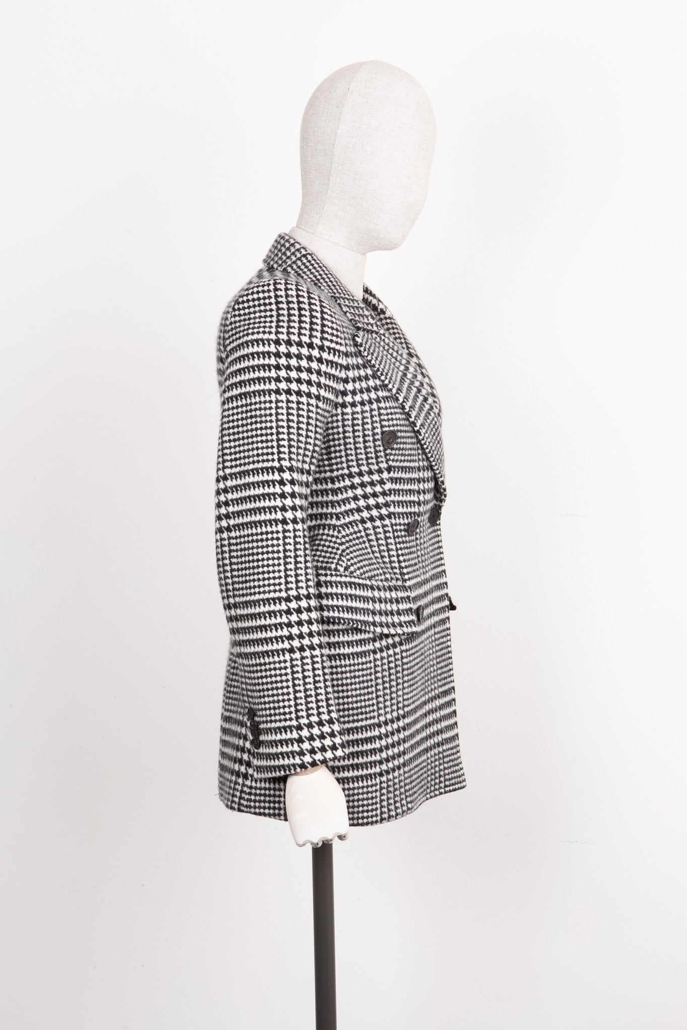 BALENCIAGA Hourglass Jacket Houndstooth Black & White