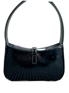 SAINT LAURENT - Black Shiny Leather Le 5 A 7 Mini Hobo