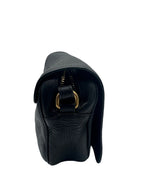 PRADA -  Logo Black Leather Shoulder Bag