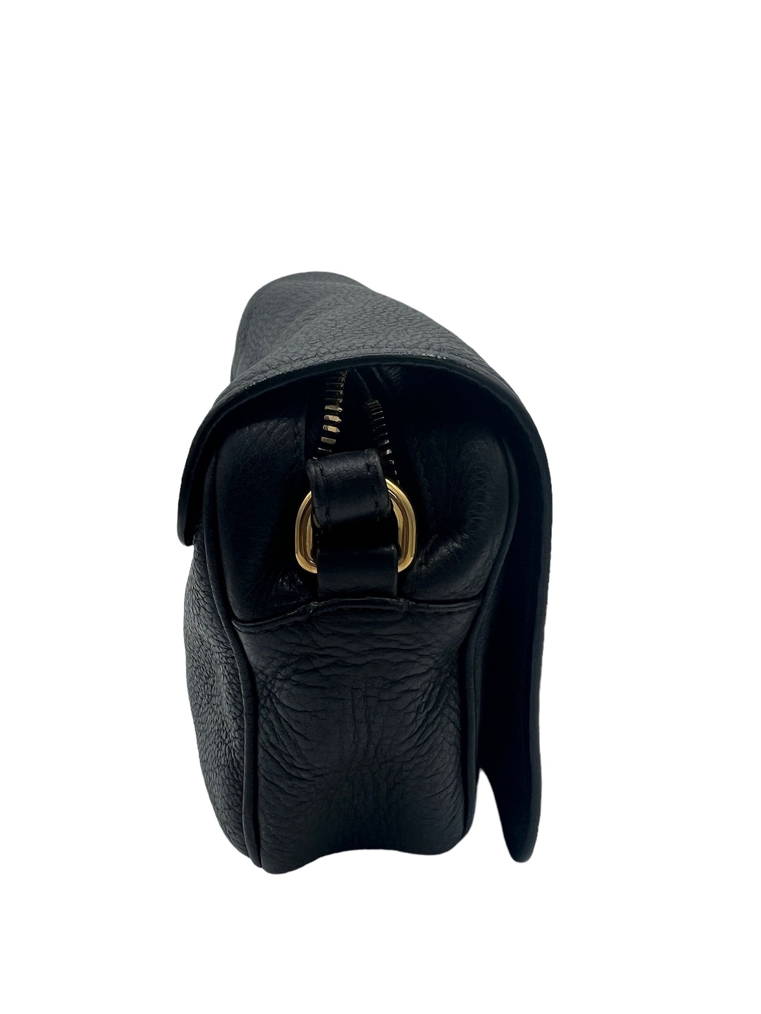 PRADA -  Logo Black Leather Shoulder Bag