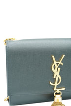 SAINT LAURENT - Kate Chain Wallet In Grain De Poudre Leather