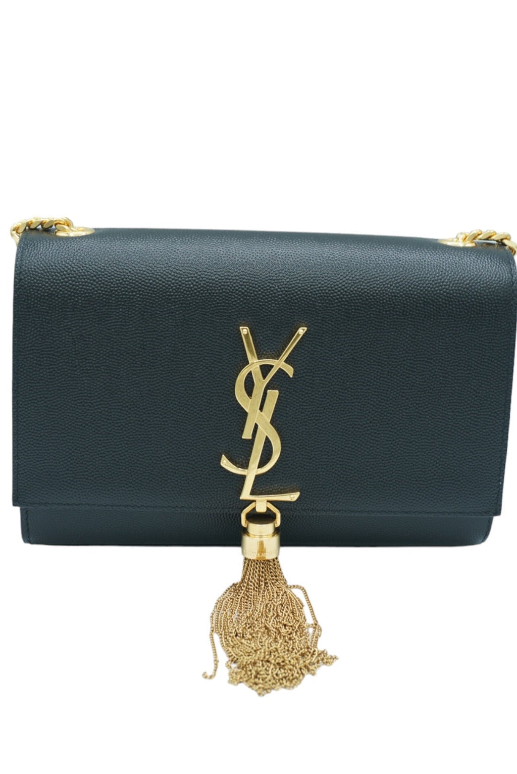 SAINT LAURENT - Kate Chain Wallet In Grain De Poudre Leather