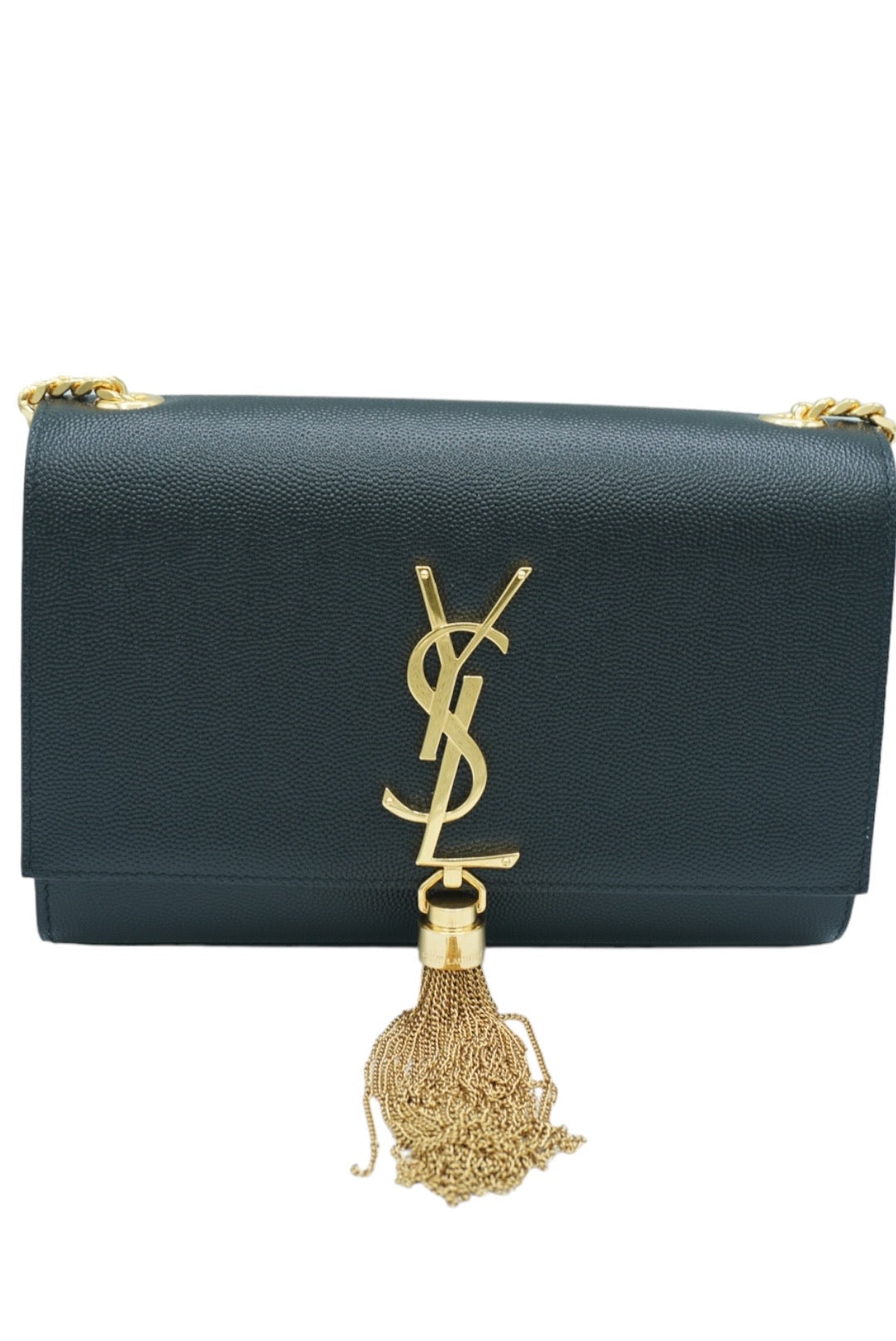 SAINT LAURENT - Kate Chain Wallet In Grain De Poudre Leather