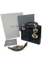 DIOR - Black Patent Lady Dior Mini Bag