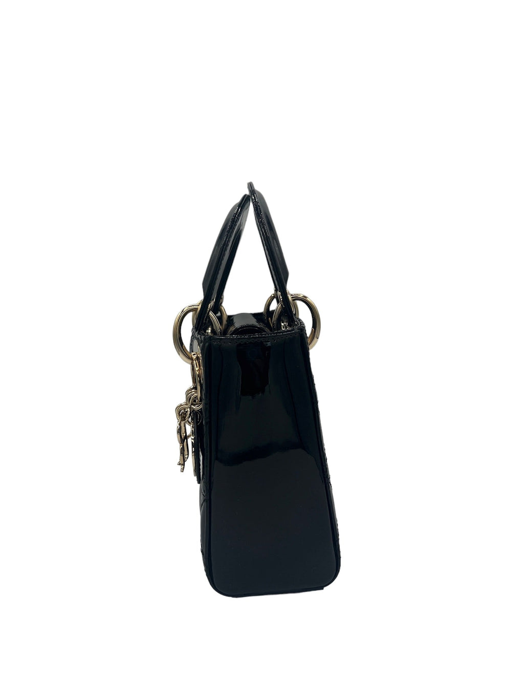 DIOR - Black Patent Lady Dior Mini Bag