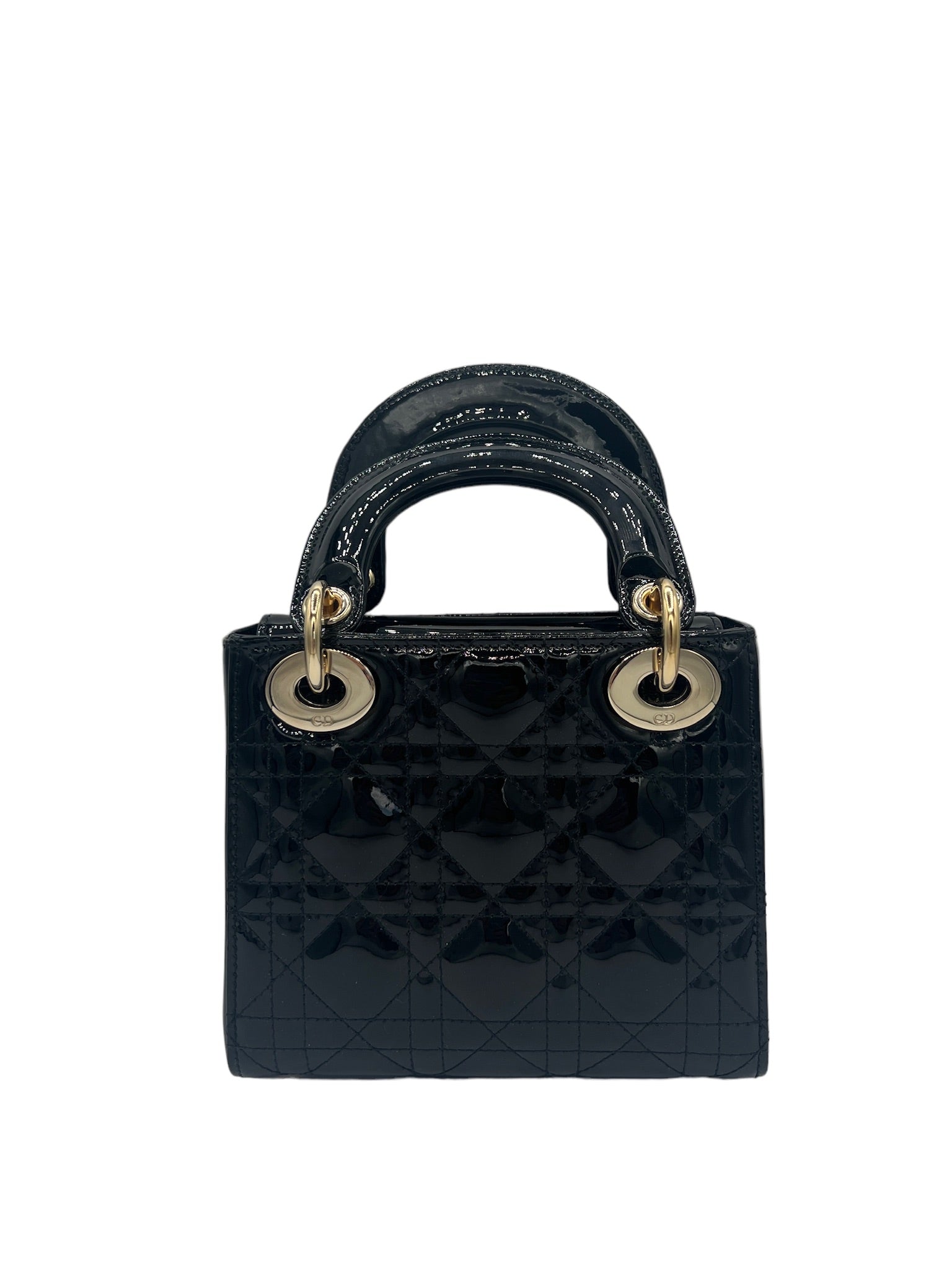 DIOR - Black Patent Lady Dior Mini Bag