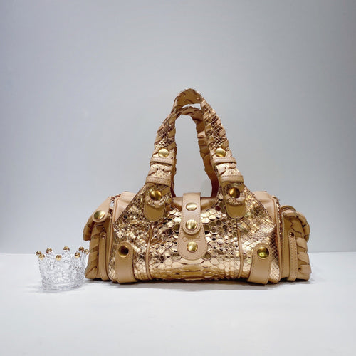 No.3404-Chloe Metallic Sliverado Shoulder Bag
