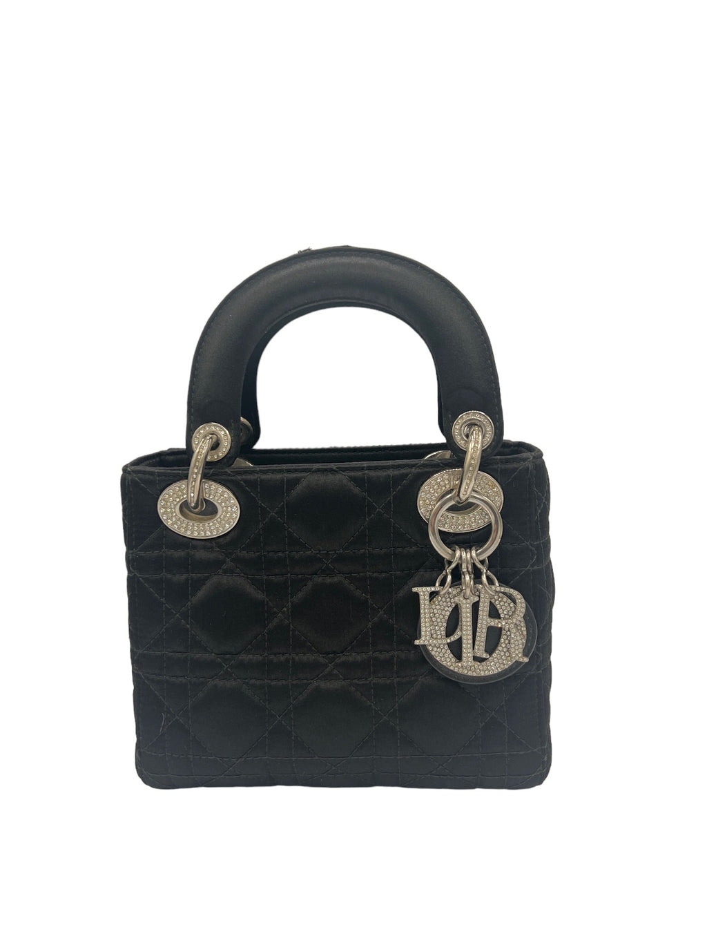DIOR - Black Satin Lady Dior Mini Bag