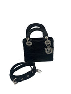 DIOR - Black Satin Lady Dior Mini Bag