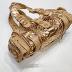 No.3404-Chloe Metallic Sliverado Shoulder Bag