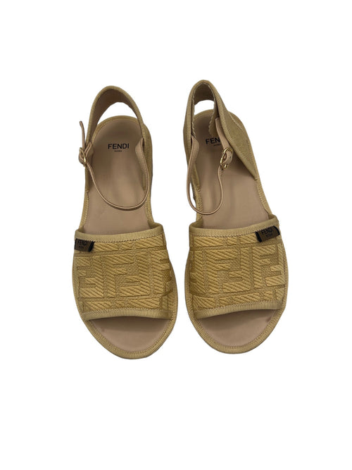 FENDI - Beige Straw Hemp Sandals