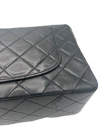 CHANEL - Single Flap Matelasse Black Lambskin Shoulder Bag