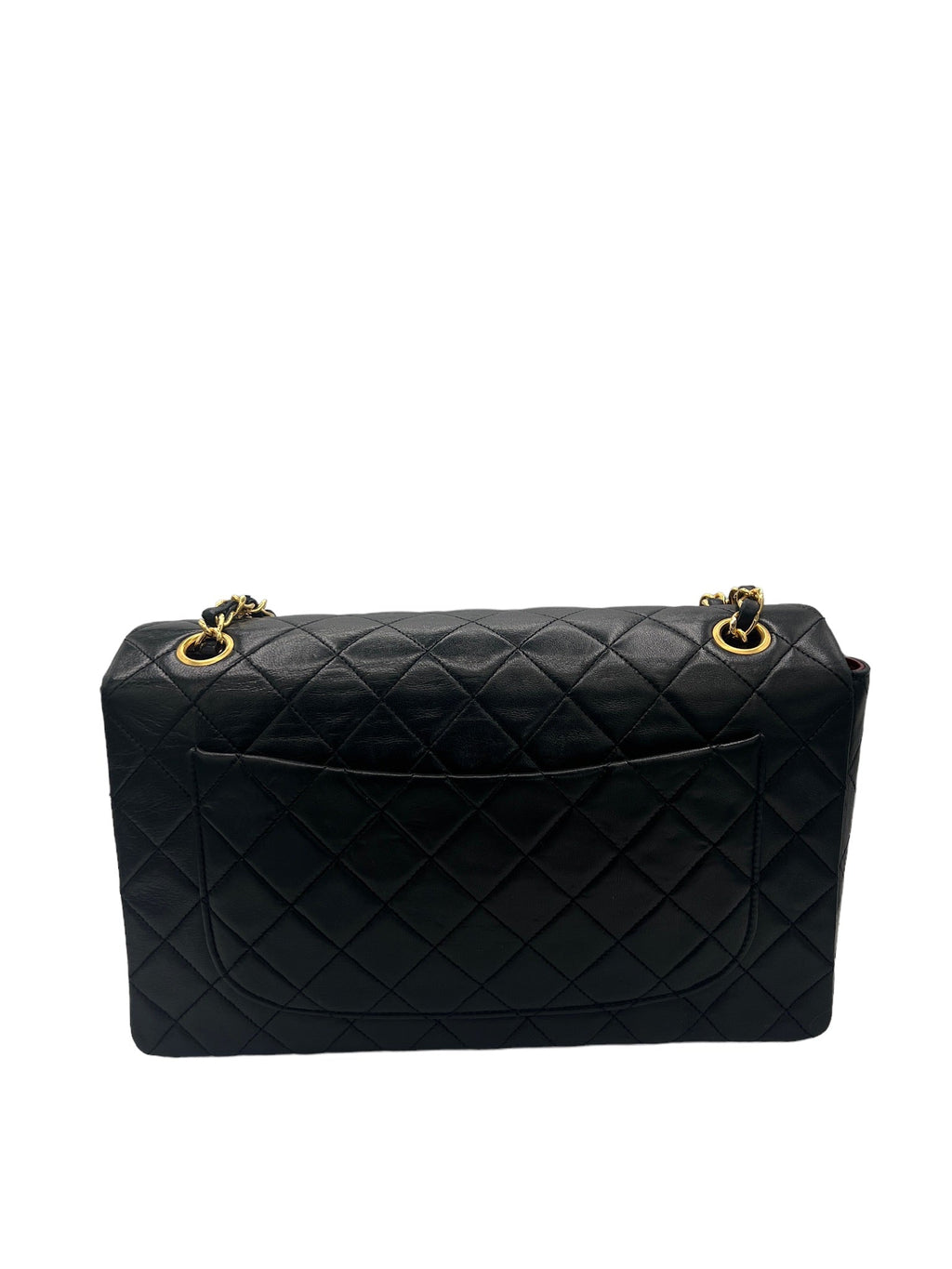 CHANEL - Single Flap Matelasse Black Lambskin Shoulder Bag