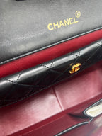 CHANEL - Single Flap Matelasse Black Lambskin Shoulder Bag