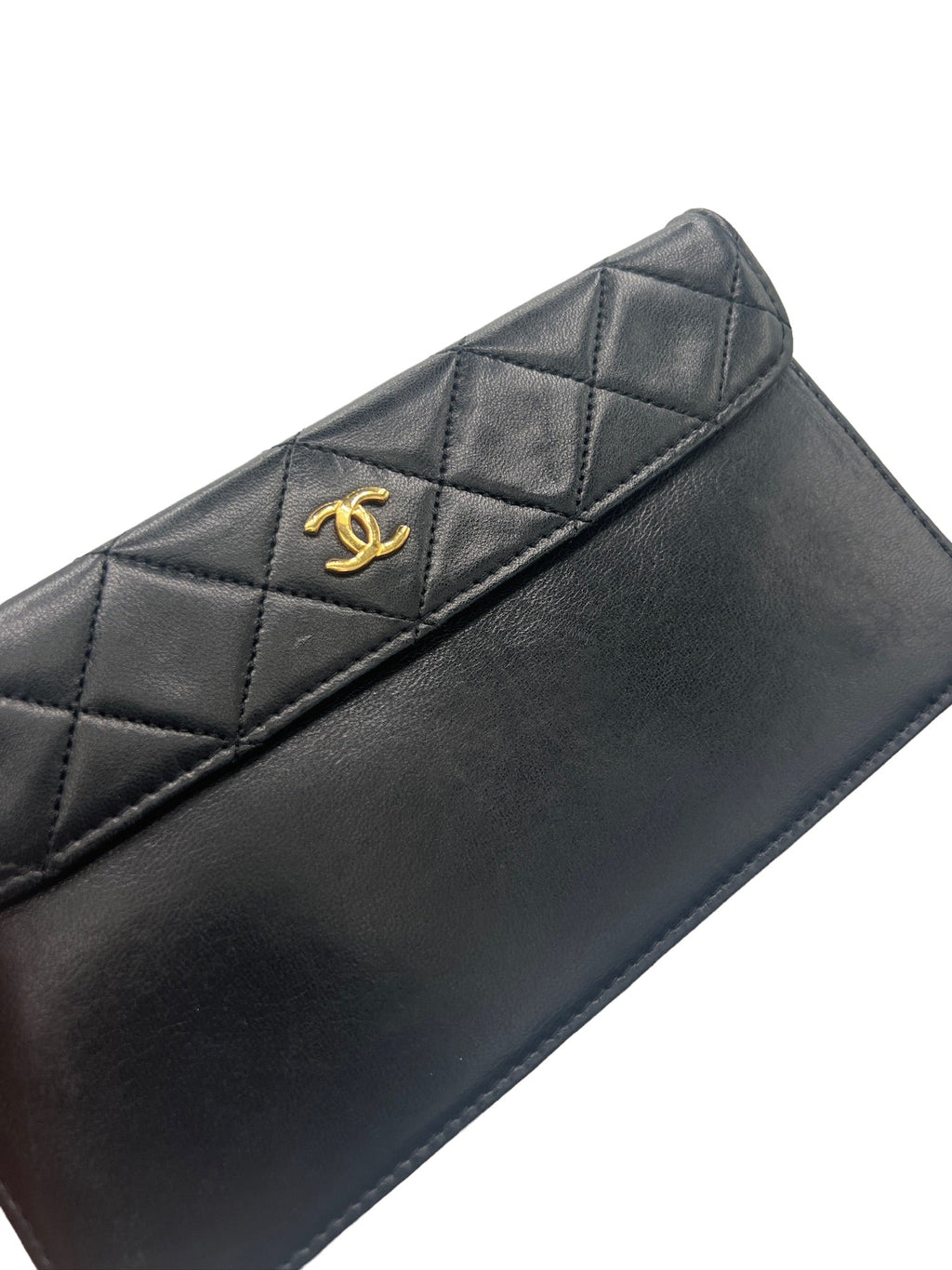 CHANEL - Single Flap Matelasse Black Lambskin Shoulder Bag