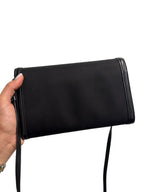 PRADA - Black Tessuto Nylon Vitello Wallet on Strap